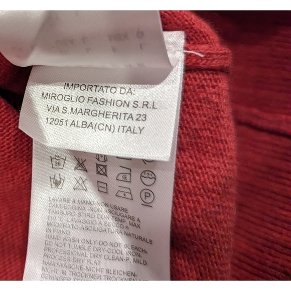 Caractére Red Viscose Wool Cashmere Blend Pullover Sweater Size Large - Picture 6 of 6